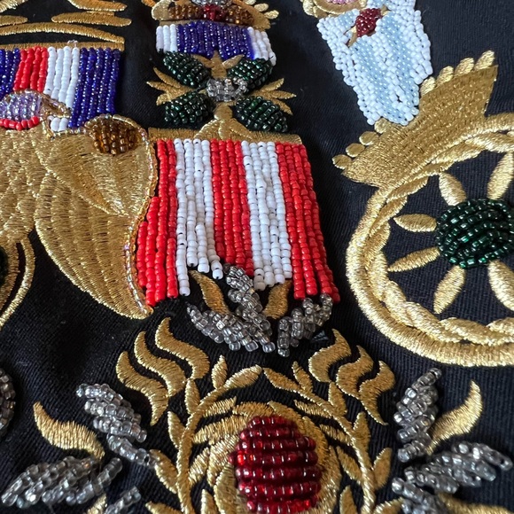 Vintage Adam Douglass Blazer Womens Jacket Embellished Military Patriotic Wool 8 - Picture 6 of 10